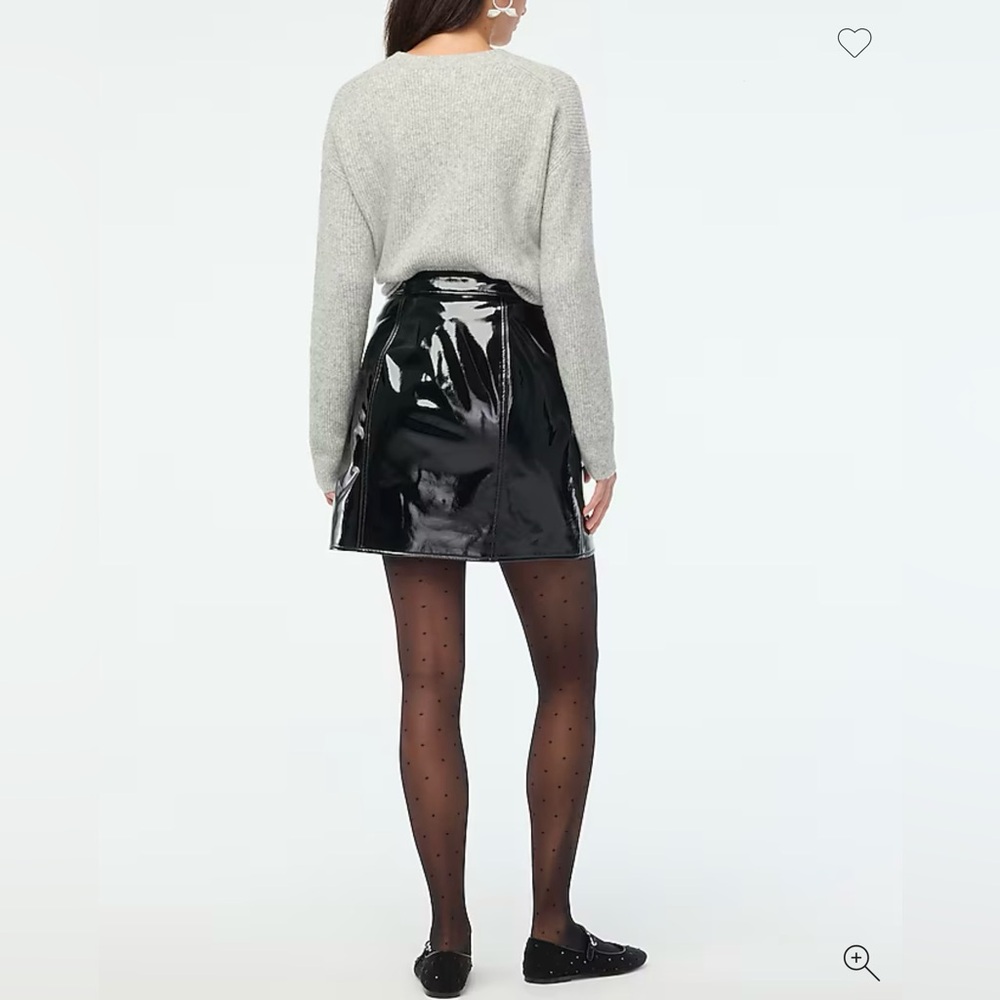 NWT J Crew Factory  Patent Leather Skirt SZ: 0 - Picture 4 of 5